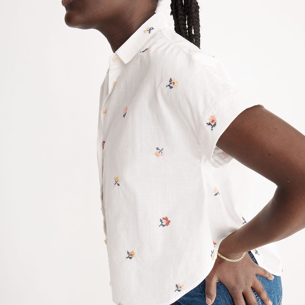 Madewell Pocket Shirt in Cross-Stitch Floral